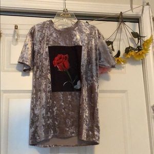 Forever 21 velvet short sleeve shirt